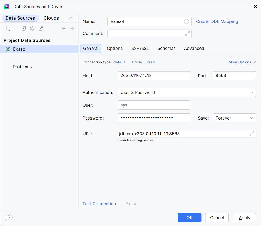 data source settings